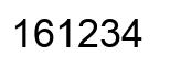 Number 161234 black image