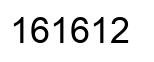Number 161612 black image
