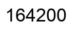 Number 164200 black image