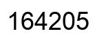 Number 164205 black image