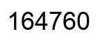 Number 164760 black image