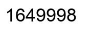 Number 1649998 black image