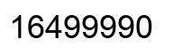 Number 16499990 black image