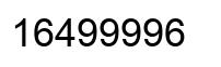 Number 16499996 black image