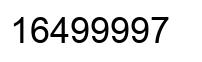 Number 16499997 black image