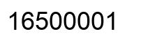 Number 16500001 black image
