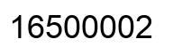 Number 16500002 black image