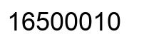Number 16500010 black image