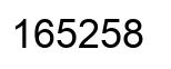 Number 165258 black image
