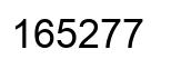 Number 165277 black image