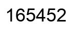 Number 165452 black image