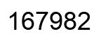 Number 167982 black image