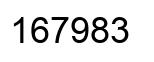 Number 167983 black image