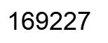 Number 169227 black image
