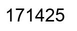 Number 171425 black image