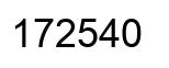 Number 172540 black image