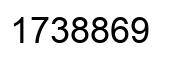 Number 1738869 black image