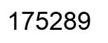Number 175289 black image