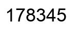 Number 178345 black image