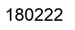 Number 180222 black image