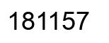 Number 181157 black image