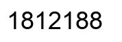 Number 1812188 black image