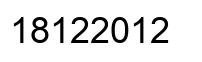 Number 18122012 black image