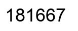 Number 181667 black image