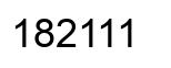 Number 182111 black image
