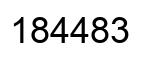 Number 184483 black image