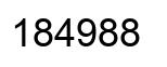 Number 184988 black image