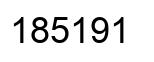 Number 185191 black image