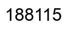 Number 188115 black image