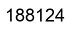 Number 188124 black image