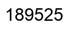 Number 189525 black image