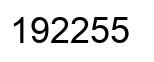 Number 192255 black image