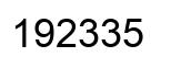 Number 192335 black image