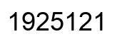 Number 1925121 black image