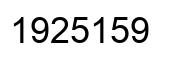 Number 1925159 black image