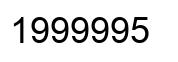 Number 1999995 black image