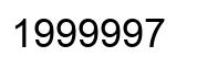 Number 1999997 black image