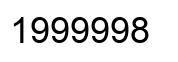 Number 1999998 black image