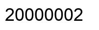Number 20000002 black image