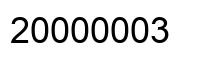 Number 20000003 black image
