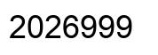 Number 2026999 black image