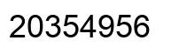 Number 20354956 black image