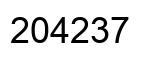Number 204237 black image