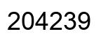 Number 204239 black image