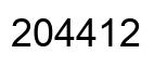 Number 204412 black image