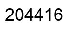 Number 204416 black image